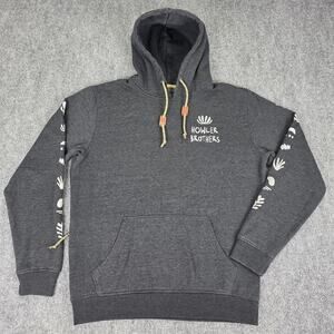 Howler Brothers Sweatshirt Mens Medium Gray Hoodie Graphic Sleeve Zip Pocket
